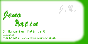 jeno matin business card